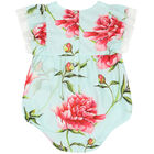 Baby Girls Aqua & Pink Floral Shortie, 1, hi-res