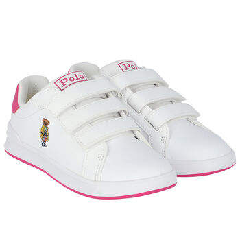 Girls White Logo Trainers