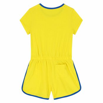 Girls Yellow Logo Playsuit