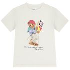 Boys White Polo Bear T-Shirt, 1, hi-res