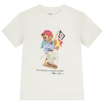 Boys White Polo Bear T-Shirt