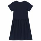 Girls Navy Blue Logo Dress, 1, hi-res