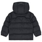 Boys Black Logo Puffer Jacket, 1, hi-res
