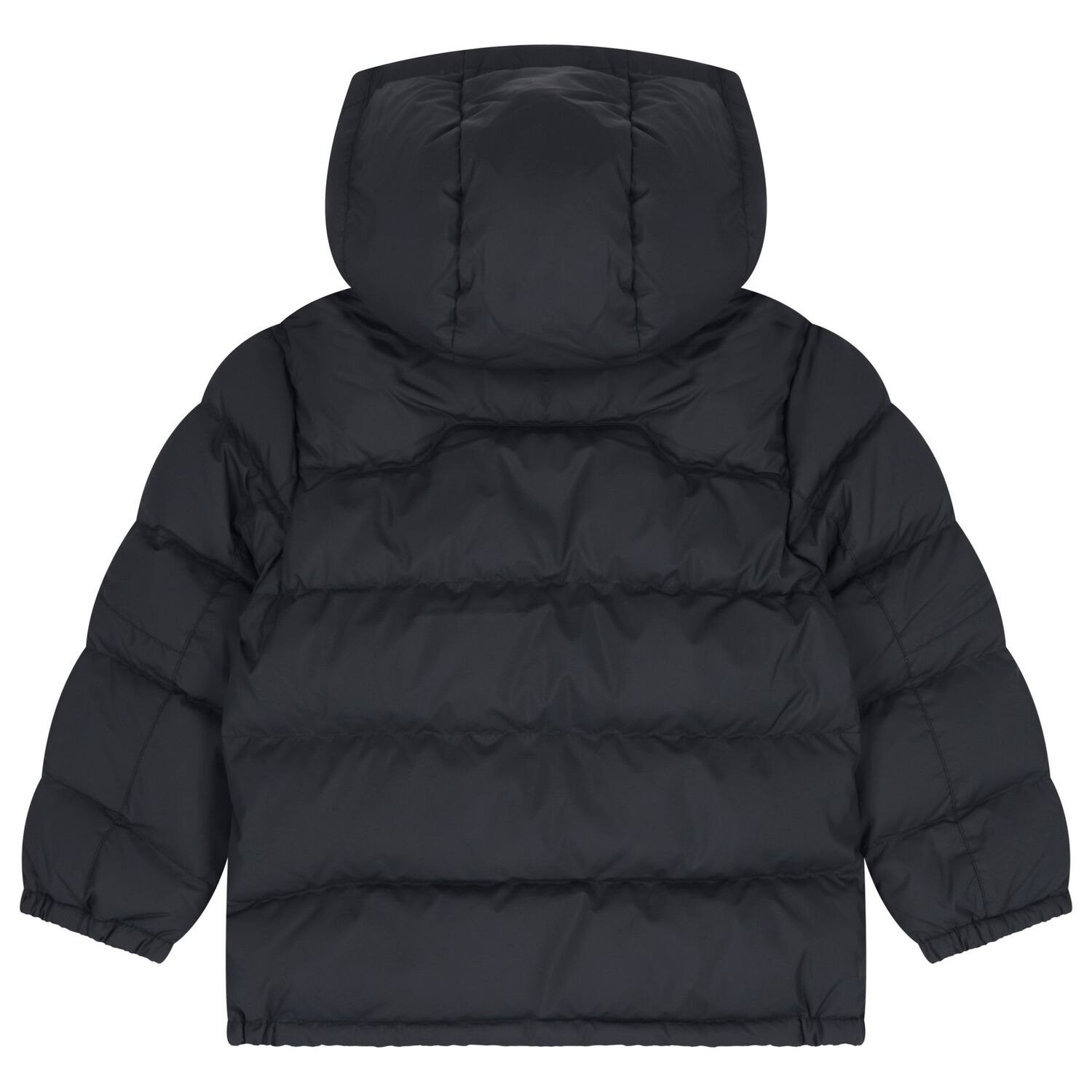 Boys Black Logo Puffer Jacket, 1, hi-res