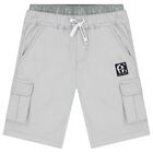 Boys Grey Logo Shorts, 1, hi-res