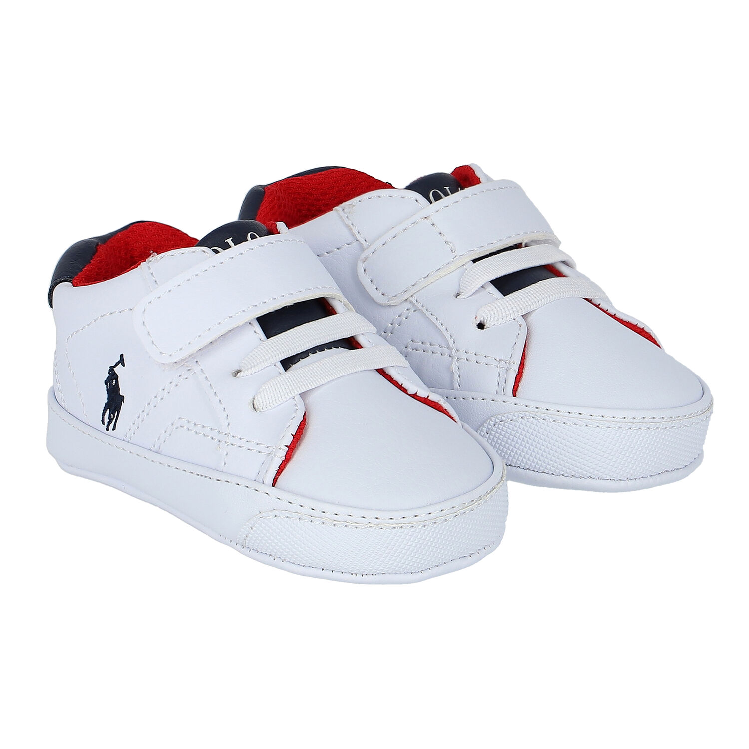Baby Boys White Logo Pre Walker Shoes, 1, hi-res