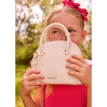 Girls Beige Logo Handbag