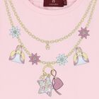 Girls Pink Necklace Logo T-Shirt, 2, hi-res