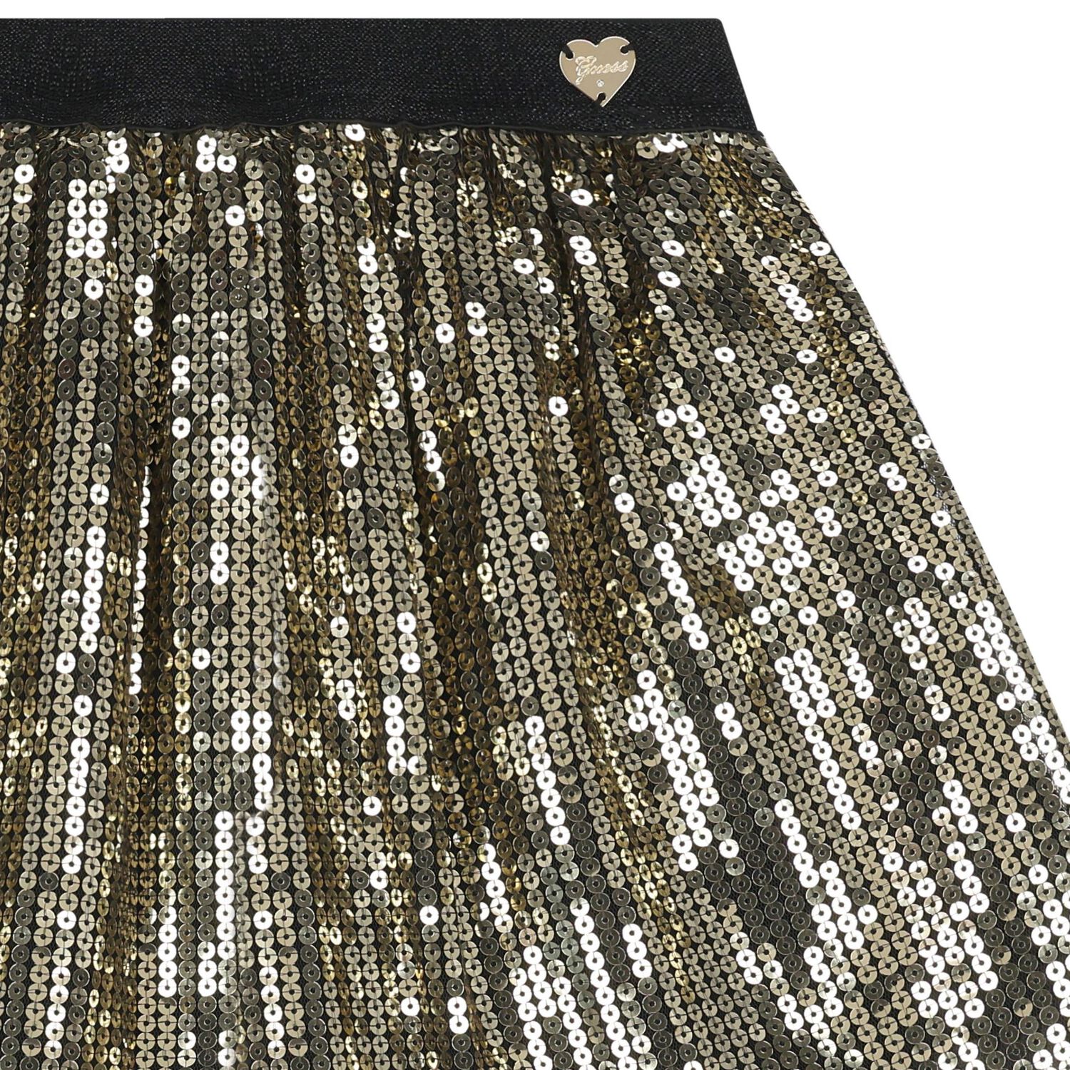 Girls Black & Gold Sequins Skirt, 1, hi-res image number null