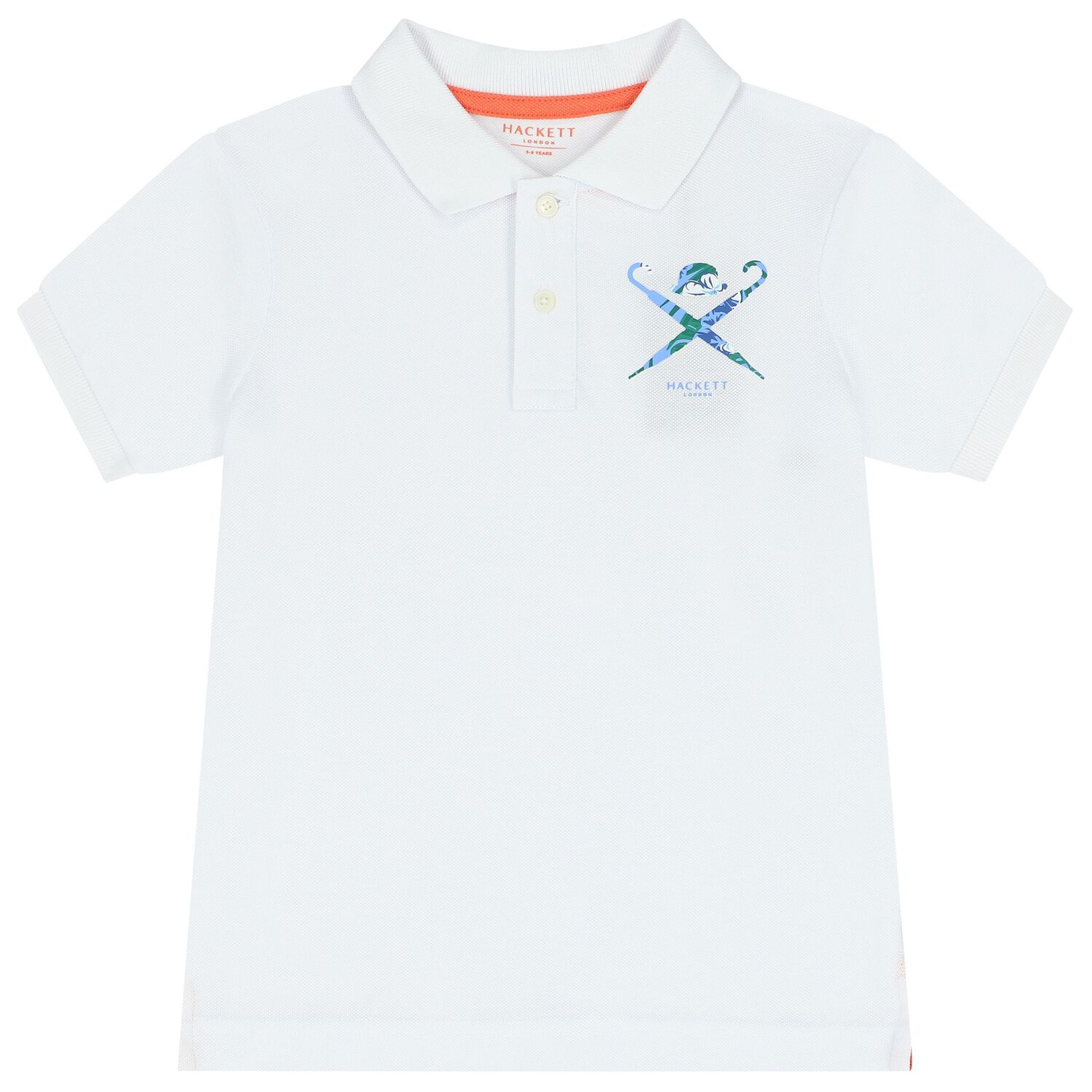 Boys White Logo Polo Shirt, 1, hi-res