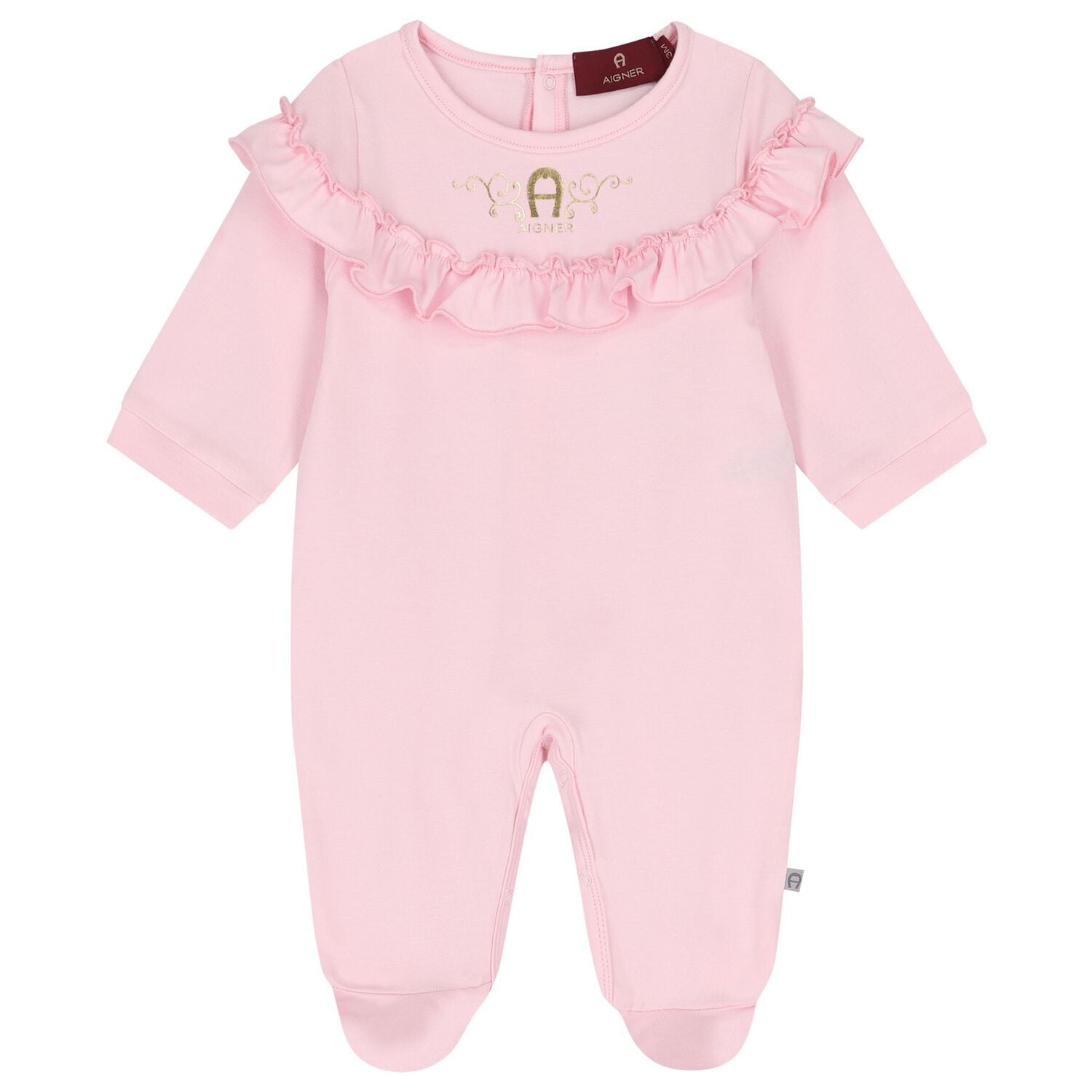 Baby Girls Pink & Gold Logo Babygrow Gift Set, 2, hi-res