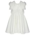 Girls Mirana White 3D Rose Sleeve Tulle Dress, 1, hi-res