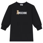 فستان باللون الأسود بشعار تيدي بير للبنات , 4, hi-res