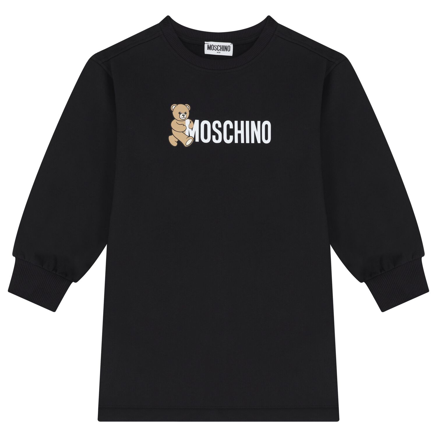 فستان باللون الأسود بشعار تيدي بير للبنات , 4, hi-res