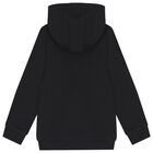 Boys Black Logo Hooded Top, 1, hi-res
