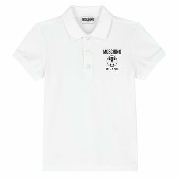Boys White Logo Polo Shirt