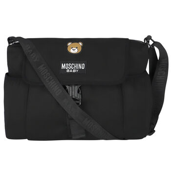 Black Teddy Bear Logo Baby Changing Bag