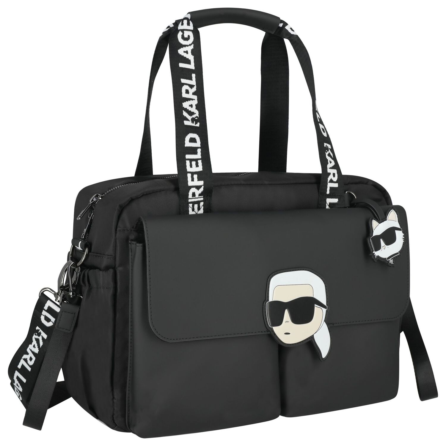 حقيبة تغيير  بالشعار باللون الأسود, 1, hi-res