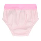 طقم فستان باللون الوردي بشعار للبنات , 1, hi-res