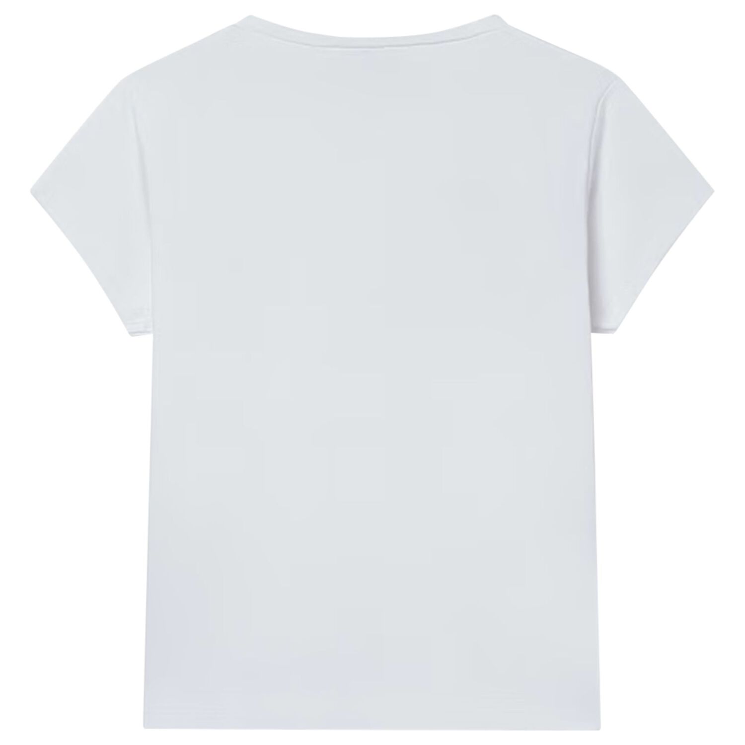 Girls White Bow T-Shirt, 2, hi-res