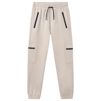 Boys Beige Cargo Style Joggers