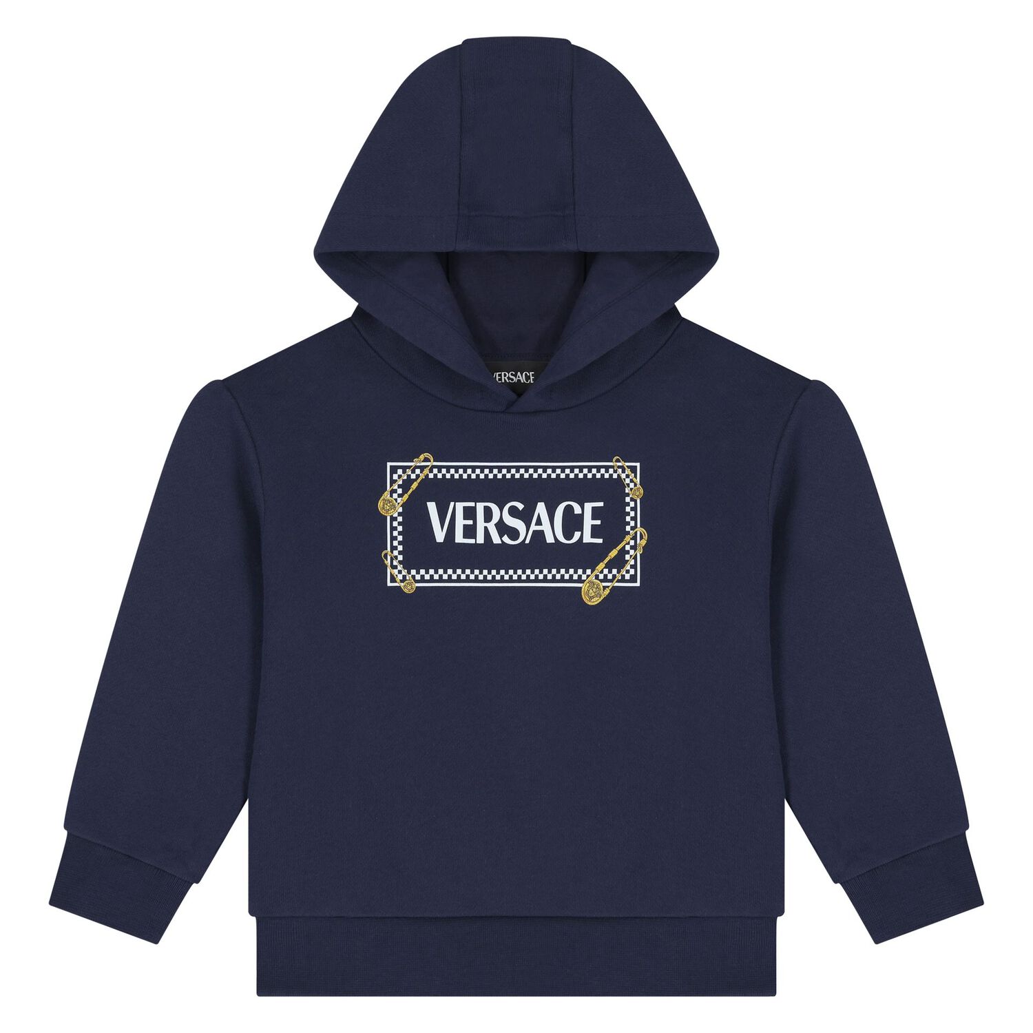 Younger Boys Navy Blue Logo Hooded Top, 1, hi-res image number null