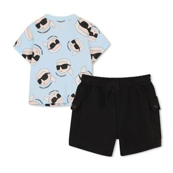 Boys Blue & Black Ikonik Shorts Set