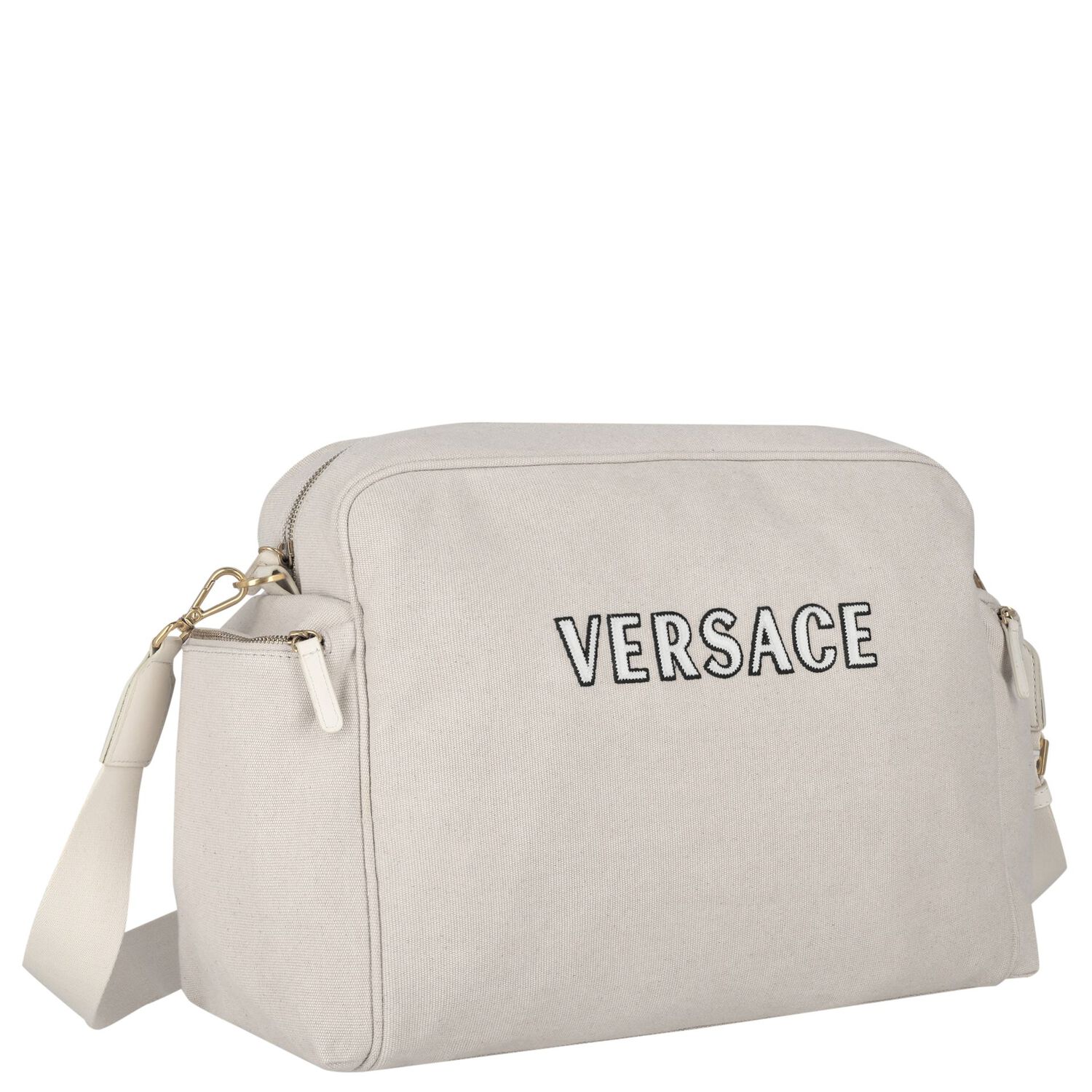 Beige Logo Canvas Changing Bag, 1, hi-res