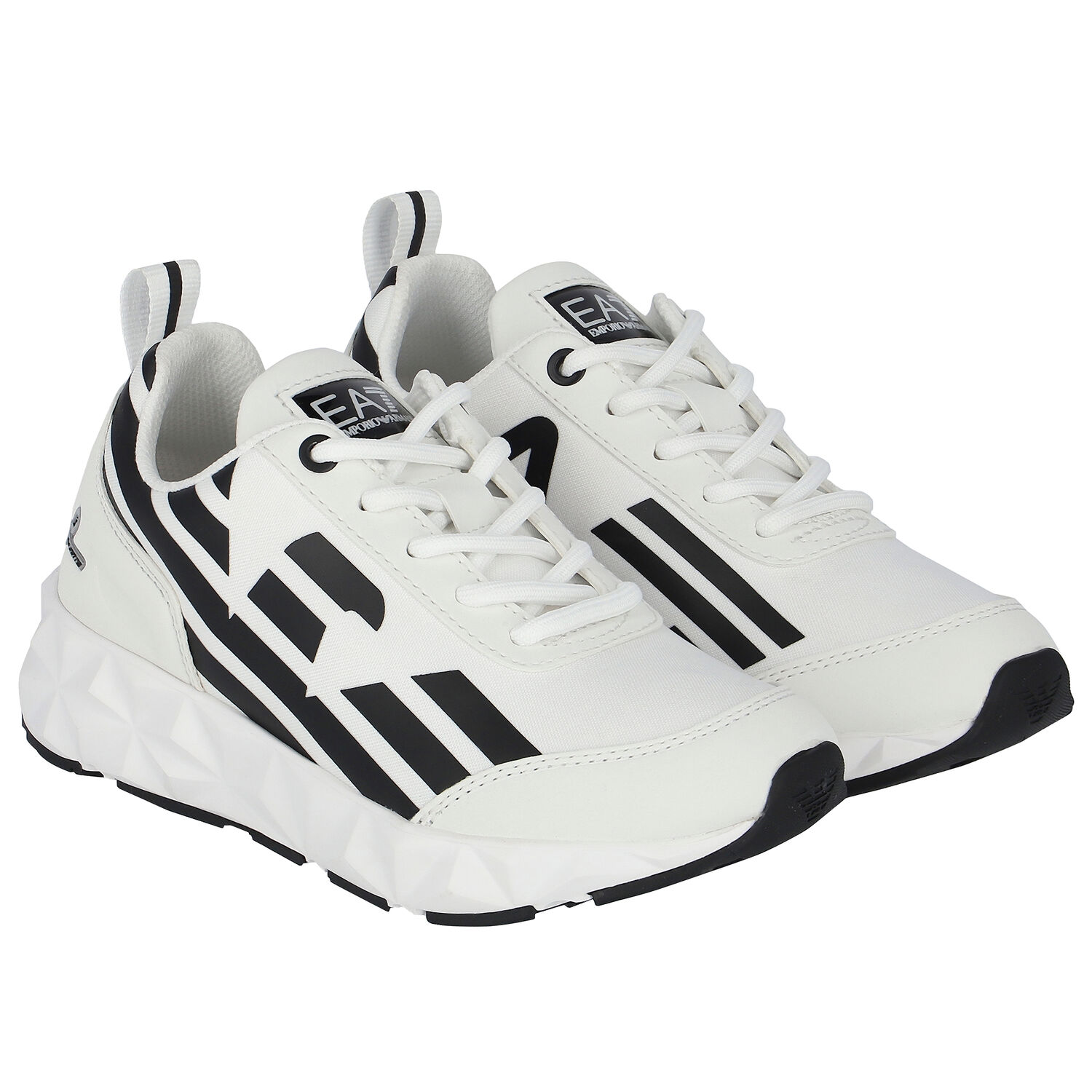 White & Black Logo Trainers, 1, hi-res image number null