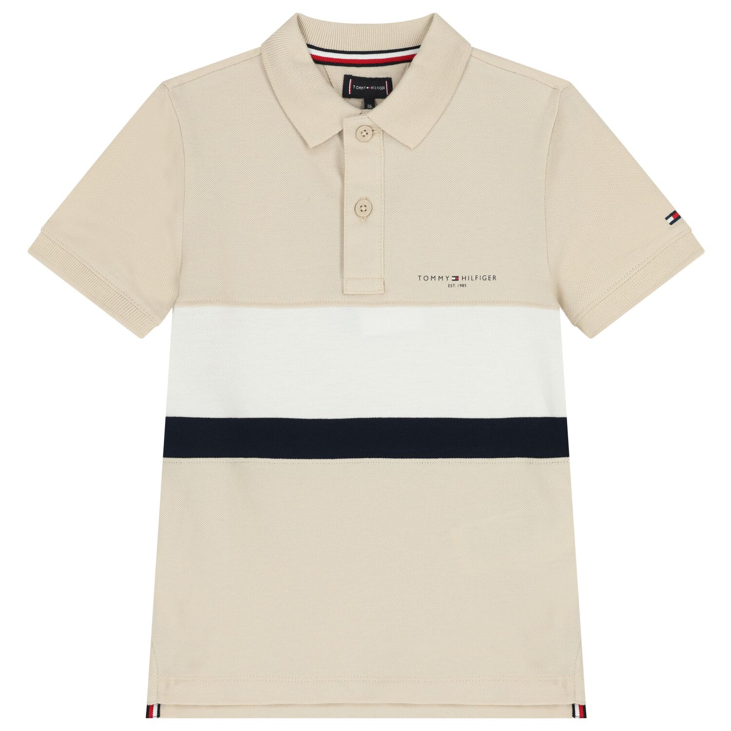 Boys Beige Logo Polo Shirt, 1, hi-res
