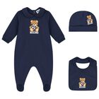 طقم هدايا افرول بالشعار بطبعه تيدى بير باللون الكحلى, 2, hi-res