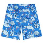 Boys Blue Swim Shorts, 1, hi-res