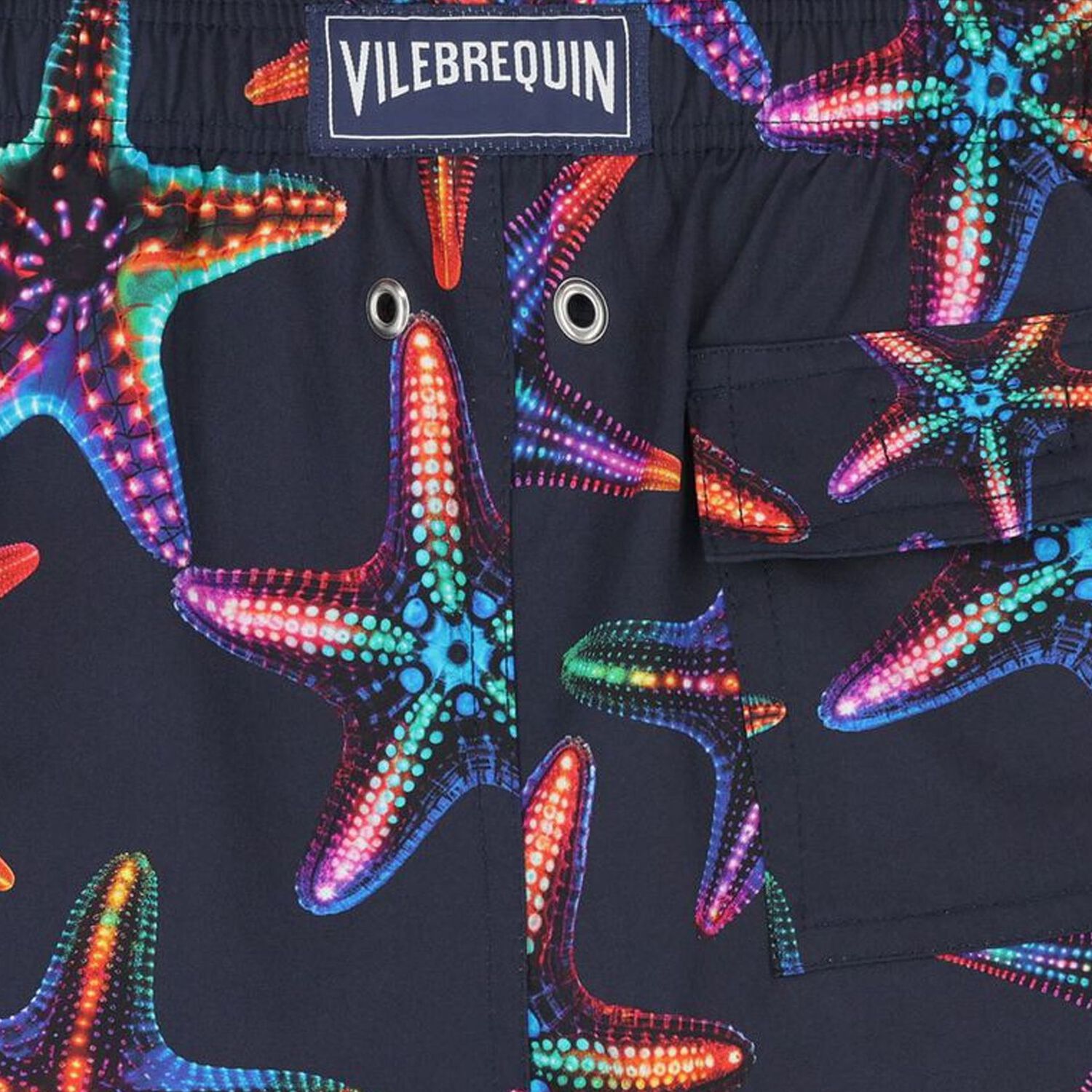 Boys Navy Blue Starfish Swim Shorts, 1, hi-res image number null