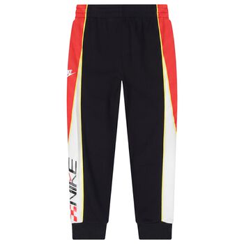 Boys Black & Red Logo Joggers