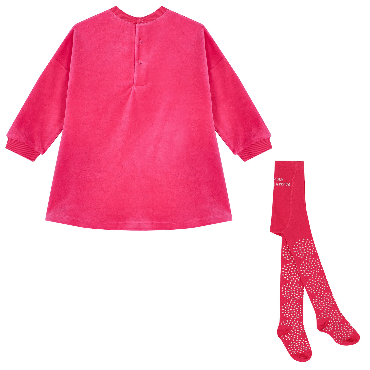 طقم فستان بالقلب باللون الوردي , 1, hi-res