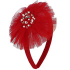 Girls Red Tulle Headband, 1, hi-res