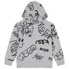 Boys Grey Logo Hooded Top, 1, hi-res