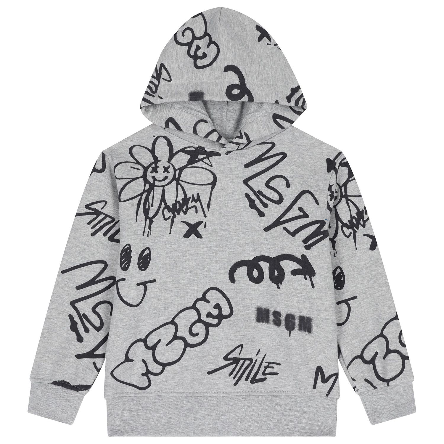 Boys Grey Logo Hooded Top, 1, hi-res image number null