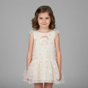 فستان بالشعار باللون الذهبى للبنات