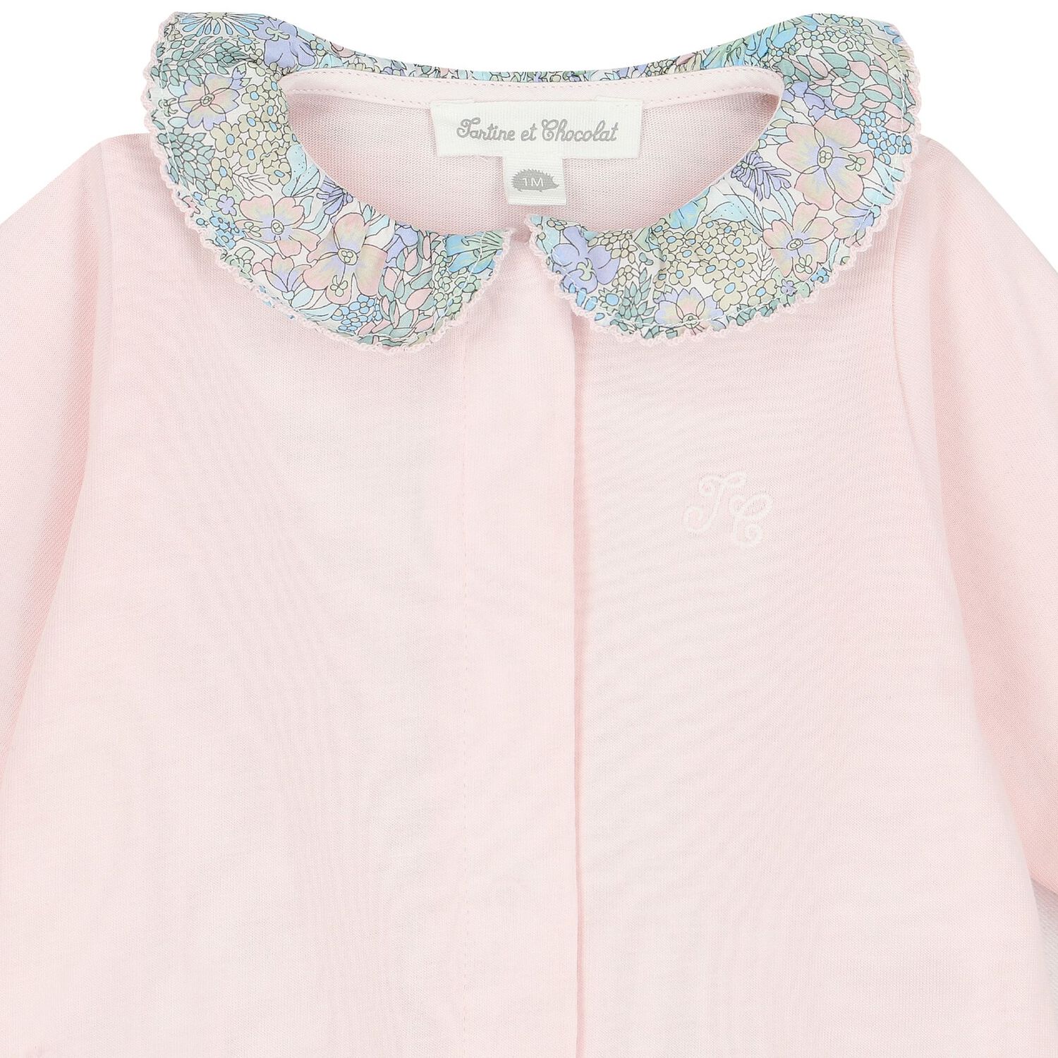 Baby Girls Pink & Blue Liberty Babygrow, 3, hi-res