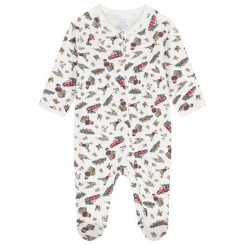 Baby Boys Ivory Polo Bear Babygrow
