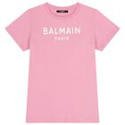 Girls Pink Logo T-Shirt Dress , 1, hi-res