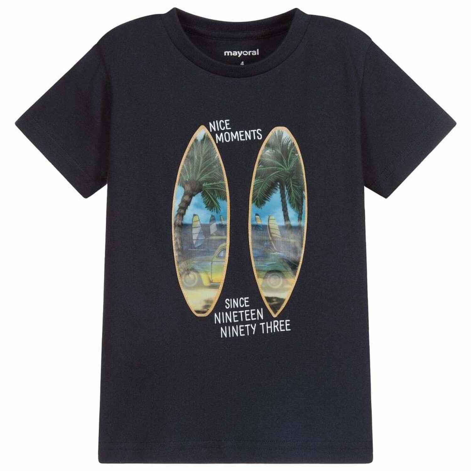 Boys Navy Holographic T-Shirt, 2, hi-res