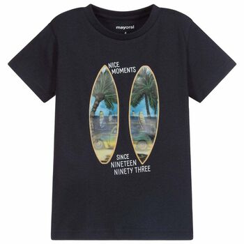 Boys Navy Holographic T-Shirt