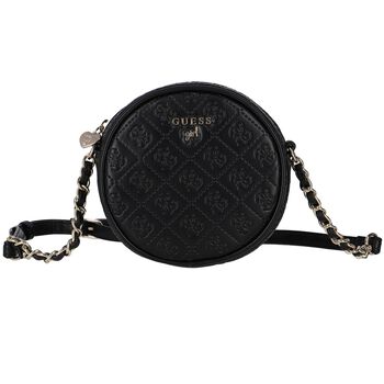 Girls Black Logo Shoulder Bag