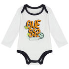 Baby Boys White & Navy Blue Logo Bodysuits (3-Pack), 1, hi-res