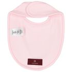 Baby Girls Pink & Gold Logo Babygrow, Hat & Bib Gift Set, 1, hi-res