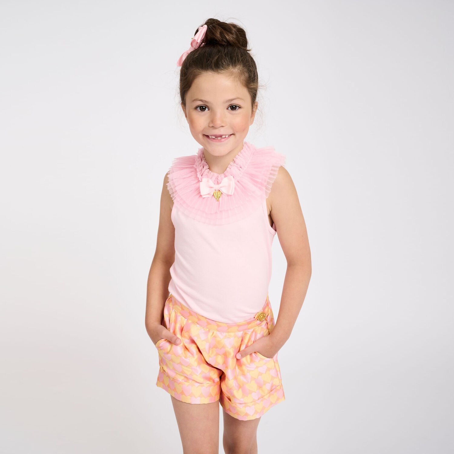 Girls Pink Tulle Top, 1, hi-res image number null