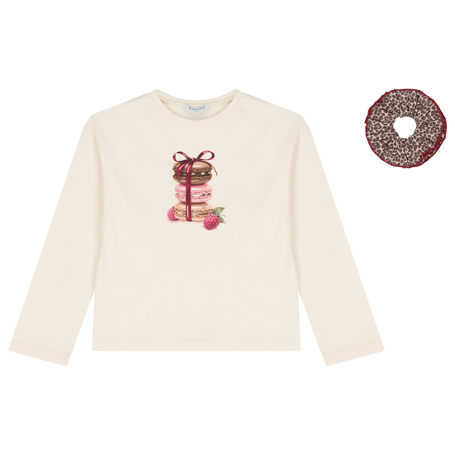 Girls Ivory Macarons Long Sleeve Top Set, 1, hi-res