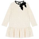 Girls Ivory Embellished Dress, 1, hi-res